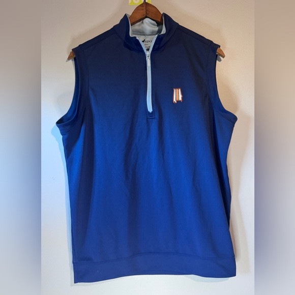 Horn Legend Sport Golf Vest Blue Sleeveless Zip-Up Vest Auburn Size Small - Picture 2 of 8